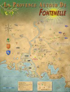 Carte touristique personnalisé présent dans la résidence de vacances Fontenelle entre la Camargue et les Alpilles